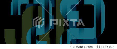 Lines, abstract letter style design background. Geometric vector Illustration For Wallpaper, Banner, Background, Card, Book Illustration, landing page 117473502