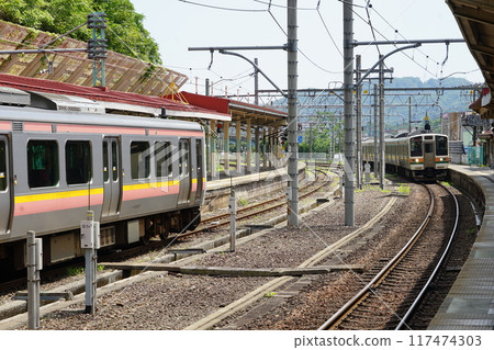 Scenery of Minakami Station on the Joetsu Line in Minakami Town, Tone District, Gunma Prefecture Scenery of Minakami Station on the Joetsu Line in Minakami Town, Tone District, Gunma Prefecture 117474303