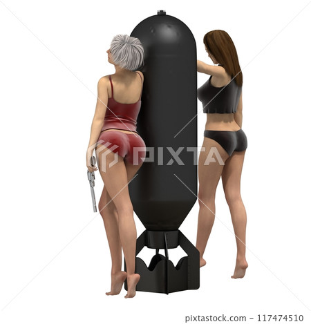 warrior woman character isolated on white background, 3D rendering, cg illustration warrior woman character isolated on white background, 3D rendering, cg illustration 117474510