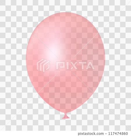 Pink, red transparent realistic balloon. 3D balloon isolated Pink, red transparent realistic balloon. 3D balloon isolated 117474860