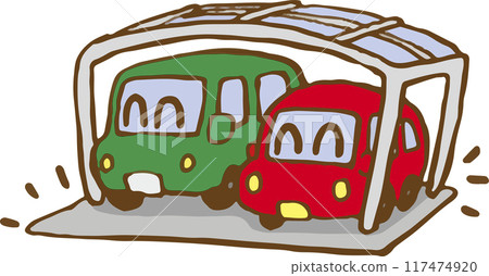 可容納 2 輛車的車棚 117474920