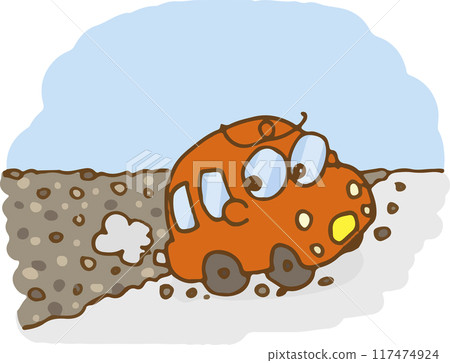 撒碎石的車 117474924