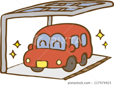 享受乾淨停車場的汽車 享受乾淨停車場的汽車 117474925