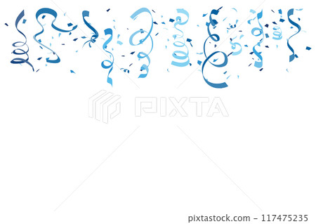 Colorful confetti and serpentine ribbons 117475235