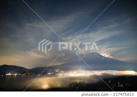 Fuji and the moon Fuji and the moon 117475813