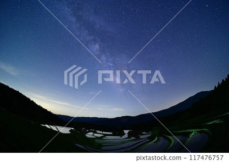 別府的水稻梯田和銀河系 別府的水稻梯田和銀河系 117476757