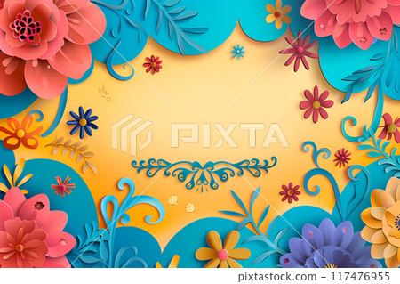 Dia de los Muertos background in pastel colors 117476955