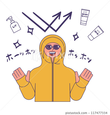 採取曬傷措施的婦女 117477334