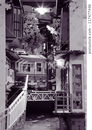 I tried assembling a cherry blossom train. 117477496