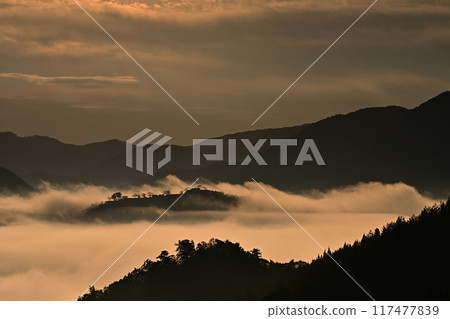 竹田城跡的雲海 竹田城跡的雲海 117477839