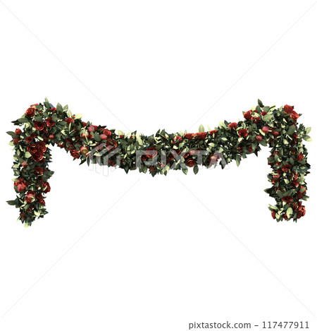 Christmas decorations, New Year's decor, isolate on a transparent background, 3D illustration, cg render Christmas decorations, New Year's decor, isolate on a transparent background, 3D illustration, cg render 117477911