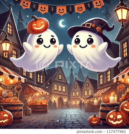 Cute ghost illustration for Halloween 117477962