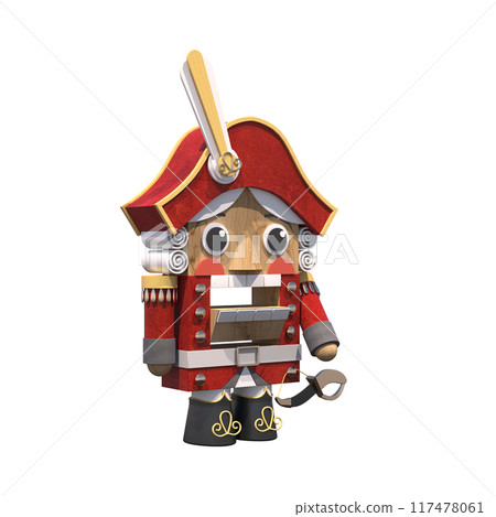 Christmas decorations, New Year's decor, isolate on a transparent background, 3D illustration, cg render 117478061