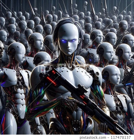 Super cool android, cyborg illustration 117478137