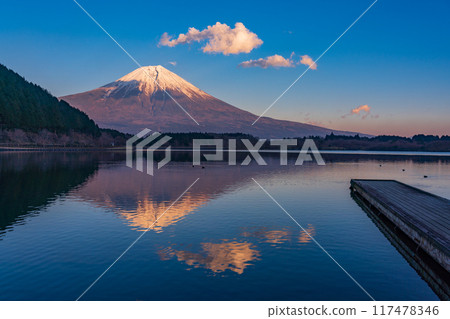 [靜岡縣]從狸湖畔看到的富士山夜景 117478346