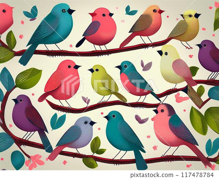 Colorful wild bird vector illustration 117478784