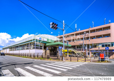 Yokohama cityscape in August. View of Kita-Shin-Yokohama subway station and other areas. August 17, 2024 Yokohama cityscape in August. View of Kita-Shin-Yokohama subway station and other areas. August 17, 2024 117478989