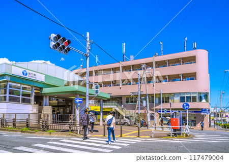 Yokohama cityscape in August. View of Kita-Shin-Yokohama subway station and other areas. August 17, 2024 117479004