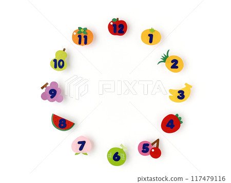 Colored Paper Illustration Craft: Fruits with Numbers 117479116