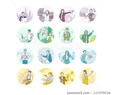 16 types of personality test illustration set MBTI 117479534