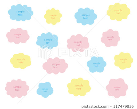 A vector illustration set of cloud-like frames. Fluffy, frame, decoration, fluffy A vector illustration set of cloud-like frames. Fluffy, frame, decoration, fluffy 117479836