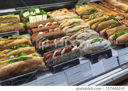 meat sandwiches and vegan sandwiches meat sandwiches and vegan sandwiches 117480242
