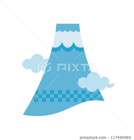 設計時尚的富士山和雲彩的現代插圖 117480969