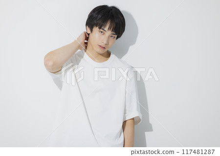 Young man in white T-shirt Young man in white T-shirt 117481287