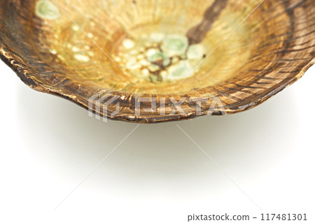 ceramic plate on white background ceramic plate on white background 117481301