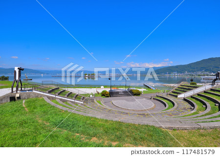 Lakeside park of Lake Suwa, Nagano Prefecture 117481579