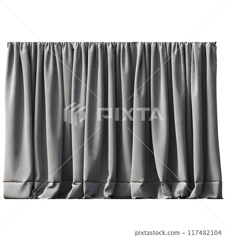 curtain isolated on a transparent background, interior decorations, 3D illustration, cg render 117482104