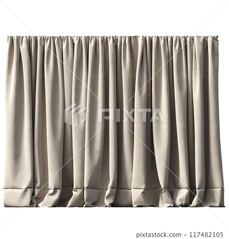 curtain isolated on a transparent background, interior decorations, 3D illustration, cg render curtain isolated on a transparent background, interior decorations, 3D illustration, cg render 117482105