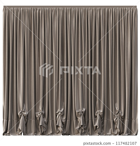 curtain isolated on a transparent background, interior decorations, 3D illustration, cg render curtain isolated on a transparent background, interior decorations, 3D illustration, cg render 117482107