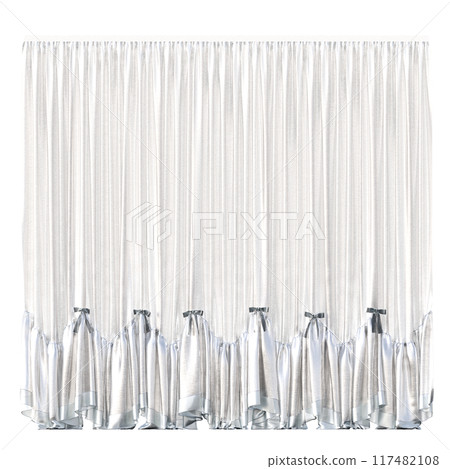 curtain isolated on a transparent background, interior decorations, 3D illustration, cg render 117482108