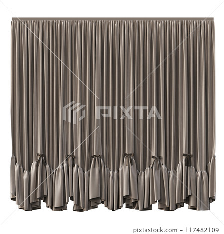 curtain isolated on a transparent background, interior decorations, 3D illustration, cg render 117482109