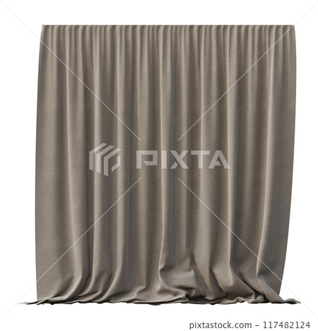curtain isolated on a transparent background, interior decorations, 3D illustration, cg render 117482124