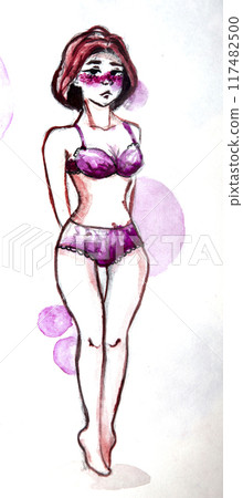 Manga style illustration drawing, sketch 117482500