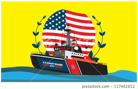 U.S coast guard day design templet U.S coast guard day design templet 117482852