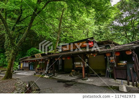 [Kyushu, Miyazaki] Takachiho Gorge was created by volcanic activity at Mount Aso. It is a beautiful gorge with eroded cliffs and Manai Falls. 117482973