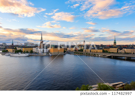 Stockholm evening view from a high point, Sweden Stockholm evening view from a high point, Sweden 117482997