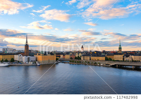 Stockholm evening view from a high point, Sweden Stockholm evening view from a high point, Sweden 117482998
