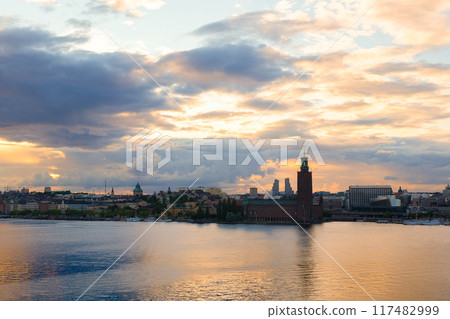 Stockholm evening view from a high point, Sweden 117482999