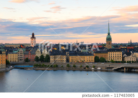 從瑞典的一座小山上欣賞斯德哥爾摩的夜景 117483005