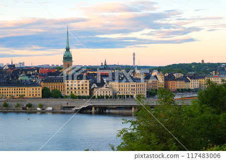 從瑞典的一座小山上欣賞斯德哥爾摩的夜景 117483006