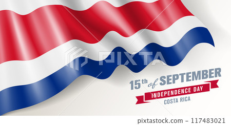 Costa Rica independence day vector banner, greeting card 117483021