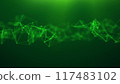 Abstract background of green plexus connected by lines and dots, nodes. Smooth motion scientific pattern. Neural networks concept on green background. Intersection 4k	 117483102