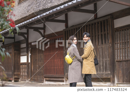Young couple sightseeing in Kyoto 117483324