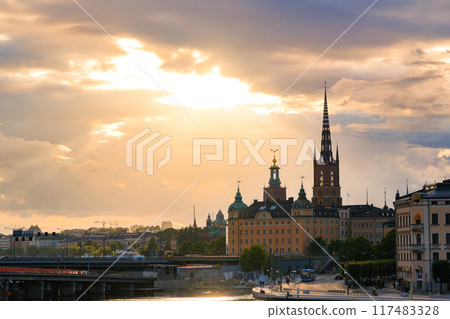 Stockholm at dusk, Sweden 117483328