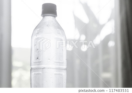 Chilled water: Bottled water placed indoors Chilled water: Bottled water placed indoors 117483531