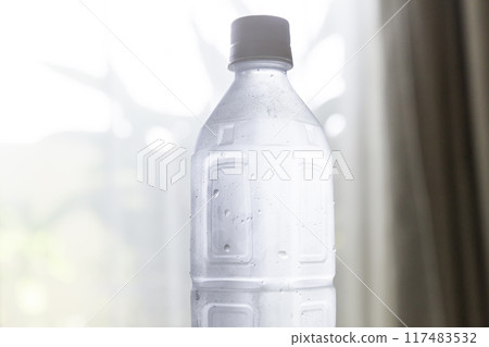 Chilled water: Bottled water placed indoors Chilled water: Bottled water placed indoors 117483532